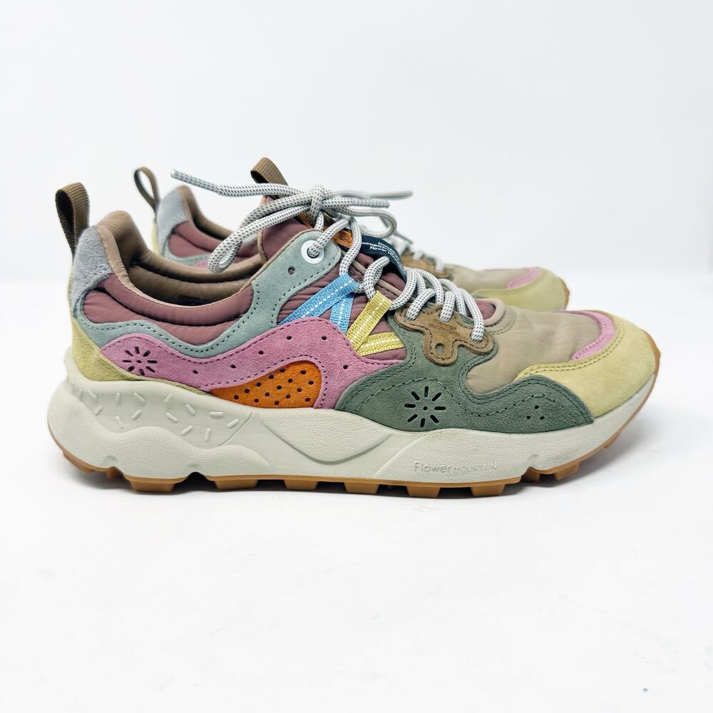 Flower Mountain Yamano 3 Sneakers Military Pink Suede Sneaker Trail Shoes US 8.5